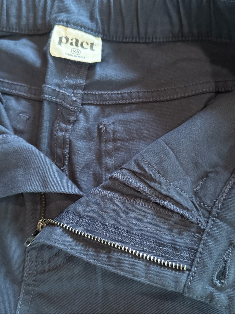 Pact Navy Cotton Wide-Leg Pants with Zip Fly - Picture 9 of 15